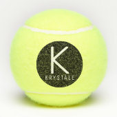 Aangepaste monogram naam Modern Tennis Balls Tennisballen (Achterkant)