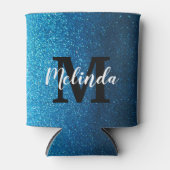 Aangepaste monogram naam Moderne Glitter Party Blikjeskoeler (Voorkant)