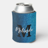 Aangepaste monogram naam Moderne Glitter Party Blikjeskoeler (Blikje Achterkant)