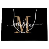 Aangepaste monogram Naam Moderne Manuscript Zwemme Groot Cadeauzakje (Voorkant)