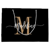 Aangepaste monogram Naam Moderne Manuscript Zwemme Groot Cadeauzakje (Achterkant)