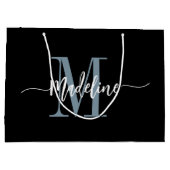 Aangepaste monogram Naam Moderne Manuscript Zwemme Groot Cadeauzakje (Achterkant)