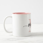 Aangepaste monogram Naam Moderne Manuscript Zwemme Tweekleurige Koffiemok (Links)