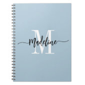 Aangepaste monogram naam Moderne Script Swirls Cad Notitieboek (Voorkant)