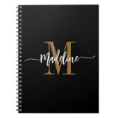 Aangepaste monogram naam Moderne Script Swirls Cad Notitieboek (Voorkant)