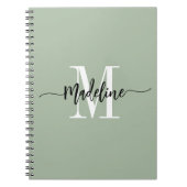 Aangepaste monogram naam Moderne Script Swirls Cad Notitieboek (Voorkant)