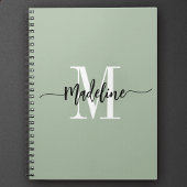Aangepaste monogram naam Moderne Script Swirls Cad Notitieboek