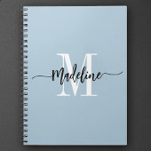 Aangepaste monogram naam Moderne Script Swirls Cad Notitieboek