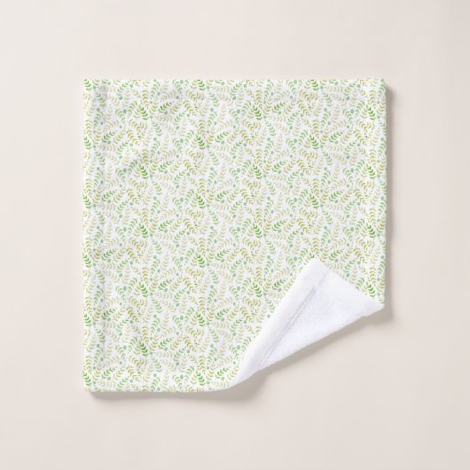 Aangepaste monogram naam Natuur Fern Leaf Pattern Bad Handdoek (Wasdoekje)