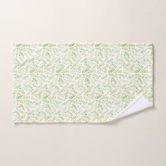 Aangepaste monogram naam Natuur Fern Leaf Pattern Bad Handdoek (Handdoek)