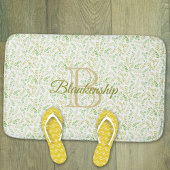 Aangepaste monogram naam Natuur Fern Leaf Pattern Badmat