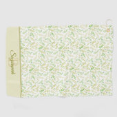 Aangepaste monogram naam Natuur Fern Leaf Pattern Golfhanddoek (Horizontaal)
