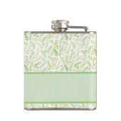 Aangepaste monogram naam Natuur Fern Leaf Pattern Heupfles (Achterkant)