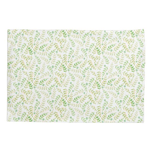Aangepaste monogram naam Natuur Fern Leaf Pattern Kussensloop (Achterkant-Links)