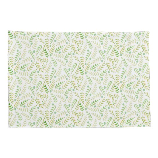 Aangepaste monogram naam Natuur Fern Leaf Pattern Kussensloop (Achterkant-Rechts)
