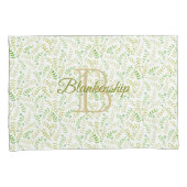Aangepaste monogram naam Natuur Fern Leaf Pattern Kussensloop (Voorkant-Rechts)