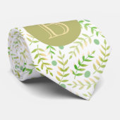 Aangepaste monogram naam Natuur Fern Leaf Pattern Stropdas (Opgerold)