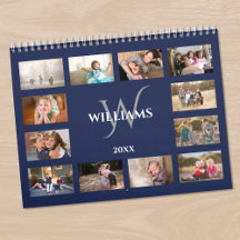 Aangepaste Monogram Naam Navy Blauwe Foto