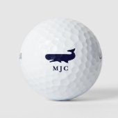 Aangepaste Monogram Naam Navy Blue Sjabloon Golfballen (Voorkant)