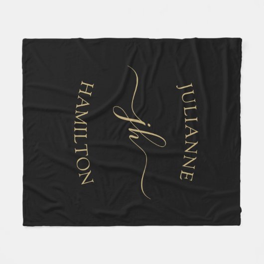 Aangepaste monogram naam op maat fleece deken (Voorkant (Horizontaal))