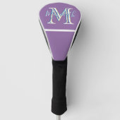 Aangepaste monogram naam Paarse lavender Golfheadcover (Voorkant)