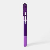 Aangepaste monogram Naam Paarse Sequins Stripes iPhone 16 Hoesje (Linkerkant)