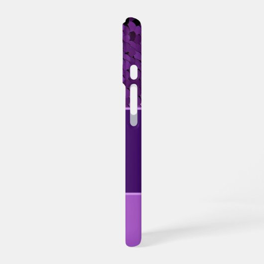 Aangepaste monogram Naam Paarse Sequins Stripes iPhone 16 Hoesje (Linkerkant)