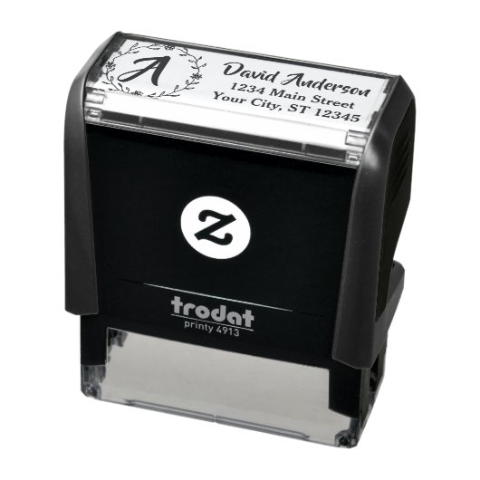Aangepaste Monogram Naam Professionele Retouradres Zelfinktende Stempel (Product)