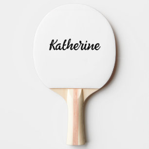 Aangepaste monogram naam Pure White Tafeltennisbatje