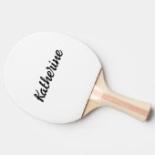 Aangepaste monogram naam Pure White Tafeltennisbatje (Zijkant)