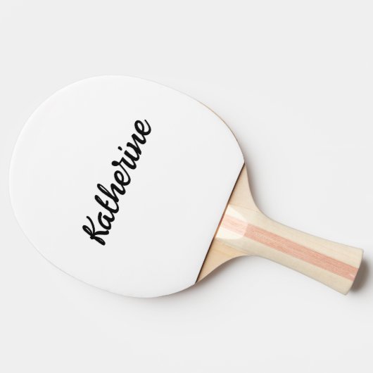 Aangepaste monogram naam Pure White Tafeltennisbatje (Zijkant)