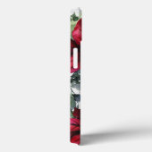 Aangepaste monogram naam Rode Poinsettia Case-Mate iPhone Case (Achterkant / Rechts)