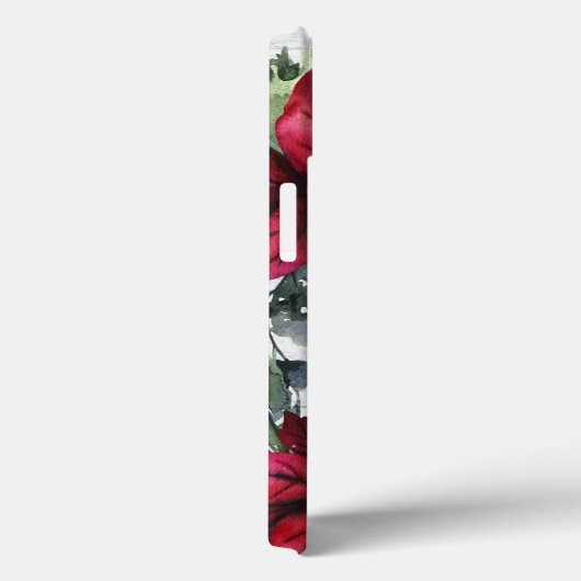 Aangepaste monogram naam Rode Poinsettia Case-Mate iPhone Case (Achterkant / Rechts)