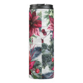 Aangepaste monogram naam Rode Poinsettia Thermosbeker (Achterkant)