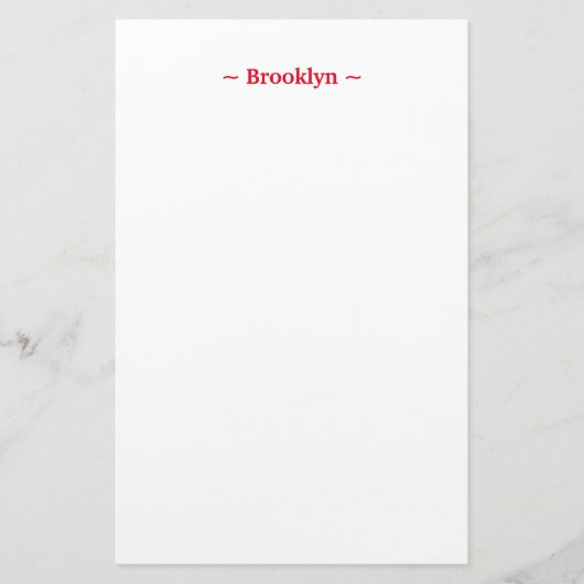 aangepaste monogram naam rode witte tekst briefpapier (Voorkant)