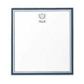 Aangepaste Monogram Naam Royal Crest Embleem Marin Notitieblok (Voorkant)