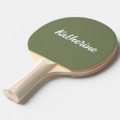 Aangepaste monogram naam Sage Green Tafeltennisbatje (Voorkant Gekanteld)