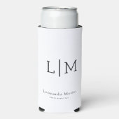 Aangepaste Monogram Naam Seltzer Blikjeskoeler (Seltzer Voorkant)