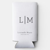 Aangepaste Monogram Naam Seltzer Blikjeskoeler (Achterkant)
