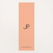 Aangepaste Monogram Naam Sjabloon Coral Peach Fitn Yogamat (Voorkant)