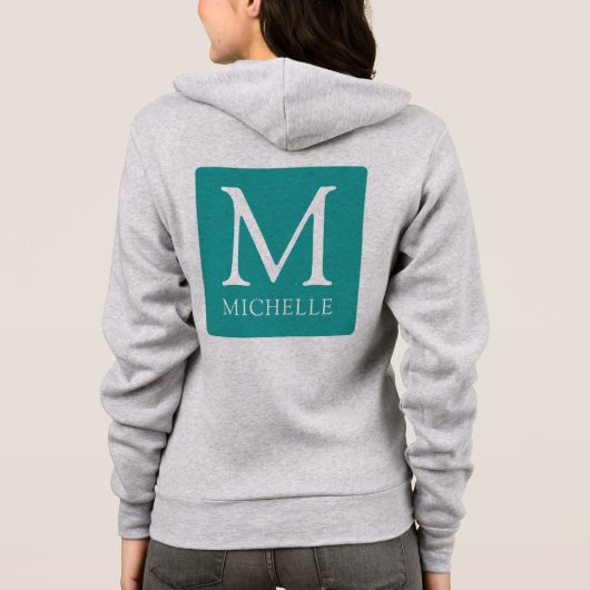 Aangepaste Monogram Naam Vrouwen Voor & Achterzijd Hoodie (Achterkant)