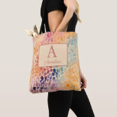 Aangepaste monogram naam waterverf luipaardprint tote bag (Dichtbij)