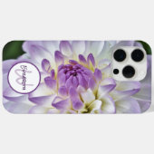 Aangepaste monogram naam: White Dahlia Flower Case-Mate iPhone Case (Achterkant (horizontaal))