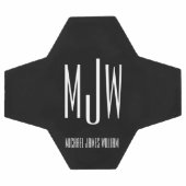 Aangepaste Monogram Naam Zwart Modern Voetbal (Enkel)