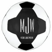 Aangepaste Monogram Naam Zwart Modern Voetbal (Voorkant)