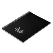Aangepaste Monogram Naam Zwart Notitieboek (Linkerzijde)