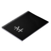 Aangepaste Monogram Naam Zwart Notitieboek (Linkerzijde)