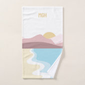 Aangepaste monogram Natuur illustratie Bad Handdoek (Handdoek)