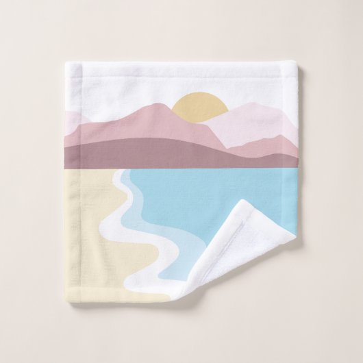 Aangepaste monogram Natuur illustratie Bad Handdoek (Wasdoekje)