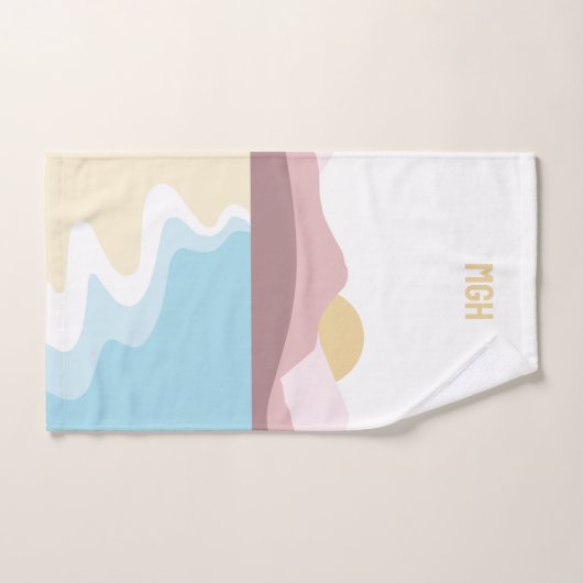 Aangepaste monogram Natuur illustratie Bad Handdoek (Handdoek)